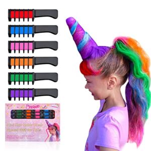 Cevioce Hair Chalk for Girls,Temporary Hair Color for Kids,Stocking Stuffers for Kids Teens,Christmas Gifts Toys for Girls,Washable Hair Chalk Comb,Non-toxic Hair Dye,Color Hair Spray,Girls Hair Accessories Gifts for Age 4 5 6 7 8 9 10+