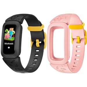 MorePro Kids Fitness Tracker Black V102 with Pink Replacement Band Strap