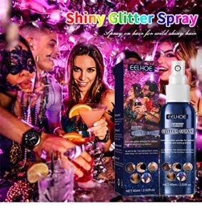 Shiny Glitter Spray, Body Glitter Spray, Hair Glitter Spray, Glitter Spray for Hair and Body, for Proms, Holidays, Stage Makeup