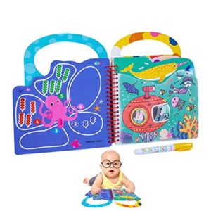 Ainichi Water Coloring Books for Toddlers,Water Reveal Pad Bundle Books – Creative Water Reveal Activity Pads, Travel Educational Toys for Boys Girls