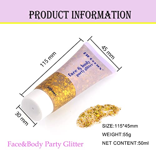 Body Glitter Gel,Face Glitters Gel,Mermaid Sequins Liquid Glitter Makeup for Body Hair Face Nail Eyeshadow,Long Lasting Sparkling (06# White-2PCS) | The Storepaperoomates Retail Market - Fast Affordable Shopping