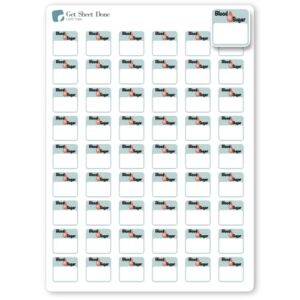 Blood Sugar Tracker Stickers – 54 Health Planner Stickers 1/2″ – Diabetes Diabetic Hypoglycemia – Habit Tracker Planner Stickers – Essential Calendar Stickers – for bujo journaling (Blood Sugar)