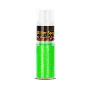 Go Ho Hair and Body Glitter Spray, Festival Glitter UV Glow Effect Glitter Powder Makeup for Hair/Body/Clothes,Glitter Powder Spray for Christmas Decorations,Green,10g
