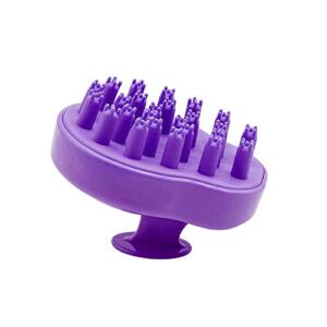Scalp Massager, Wet&Dry Hair Shampoo Brush with Soft Silicone Bristles for Thin Hair Growth Dandruff and Exfoliator (Purple)