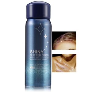 Boobeen Glitter Spray High Gloss Powder Face Shimmer Sparkle Illuminator Body Highlighter Spray for Hair Body Cosmetic