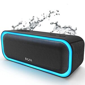 DOSS Bluetooth Speaker, SoundBox Pro Portable Wireless Speaker with 20W Stereo Sound, Active Extra Bass, IPX5 Waterproof, Wireless Stereo Pairing, Multi-Colors Lights, 20 Hrs Playtime -Black