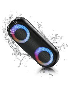Bluetooth Speakers, Portable Speakers Bluetooth Wireless(100FT Range) with 30W Loud Stereo Sound, IPX7 Waterproof Shower Speakers, RGB Multi-Colors Rhythm Lights, 1000mins Playtime for Indoor&Outdoor