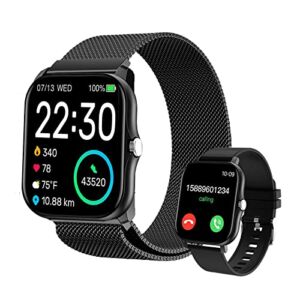 Fitness Tracker Smart Watch for Android iOS Phone Fitness Watch for Women Men Health Tracker Heart Rate Sleep Monitor, Activity Tracker W/Blood Pressure Step Calories Monitor Gifts Smartwatch