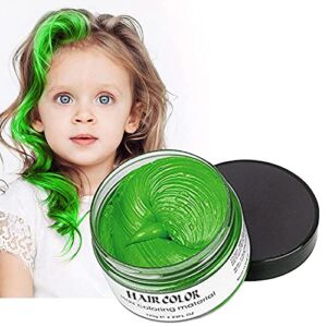 Temporary Green Hair Color Wax, EFLY MOFAJANG Instant Hairstyle Cream 4.23 oz Hair Pomades Hairstyle Wax for Men and Women (green)