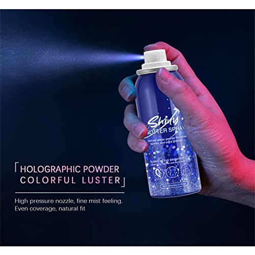 SINGOVE Shiny Glitter Spray, Body and Hair Glitter Spray, Quick-Drying Waterproof Body Shimmery Spray for Skin, Face, Hair and Clothing, Highlight Powder Spray – 60ML (White, One Size) | The Storepaperoomates Retail Market - Fast Affordable Shopping