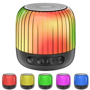 BassPal Night Light Bluetooth Speaker, Multicolor Changing Bedside Lamp, LED Table Lamp, Built-in Mic, Support TF Card, MP3 Player, Best Gifts for Girls Boys Teens Women Men Friends Christmas