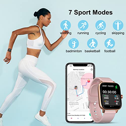 Smart Watch Gift for Men Women, 1.7″ Full Touch Screen Smartwatch with Text and Call for Android iOS Phones, GPS Fitness Tracker Watches with Heart Rate Sleep Monitor, Pedometer, Sports Modes (Pink) | The Storepaperoomates Retail Market - Fast Affordable Shopping