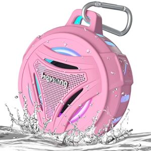 HEYSONG Waterproof Shower Speaker, Portable Bluetooth Speakers with LED Light, IP67, 36H Playtime, Rich Bass Speakers Bluetooth Wireless for Sports, Outdoors, Kayak, Beach, Travel, Gifts for Girls