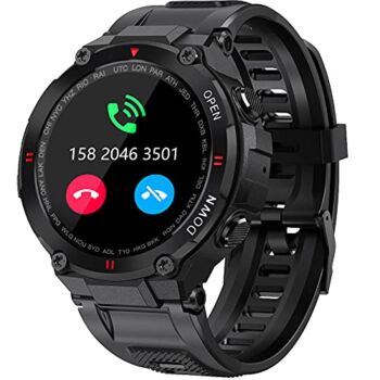 Military Smart Watch for Men Outdoor Waterproof Tactical Smartwatch Bluetooth Dail Calls Speaker 1.3” HD Touch Screen Fitness Tracker Watch Compatible with iPhone Samsung | The Storepaperoomates Retail Market - Fast Affordable Shopping