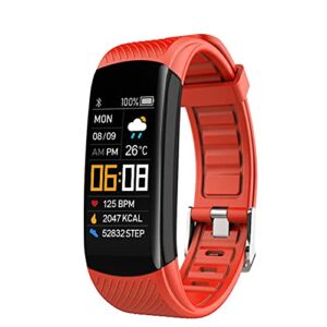 HXXWJ High-End Fitness Trackers, Activity Trackers Health Exercise Watch with Heart Rate and Sleep Monitor, Smart Band Calorie Counter, Step Counter, Pedometer Walking for Men Women (Color : Orange)