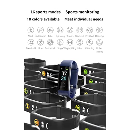 IP68 Waterproof Smart Watch,Heart Rate Monitor Blood Pressure Fitness Activity Tracker,Smart Bracelet S5 Bracelet Temperature Check Health Management 10 Colors 16 Sport Modes Black-White (F) | The Storepaperoomates Retail Market - Fast Affordable Shopping