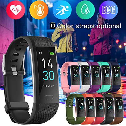 IP68 Waterproof Smart Watch,Heart Rate Monitor Blood Pressure Fitness Activity Tracker,Smart Bracelet S5 Bracelet Temperature Check Health Management 10 Colors 16 Sport Modes Black-White (F) | The Storepaperoomates Retail Market - Fast Affordable Shopping