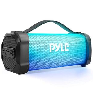 Wireless Portable Bluetooth Boombox Speaker – 300 Watt Rechargeable Boom Box Speaker Portable Music Barrel Loud Stereo System with AUX Input, MP3/USB Port, Fm Radio, 2.5″ Tweeter – Pyle PBMSPRG4