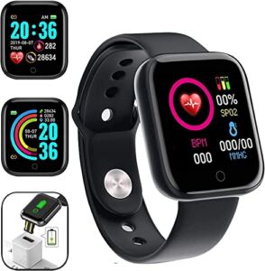 Smart Watch, Sport Smartwatch, Fitness Tracker 1.44 Smart Watch Activity Trackers Watch Fitness Watch for Women Kids Compatible with iOS Android -Black