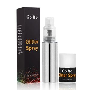 Go Ho Silver Glitter Spray(1.6 oz,45 Grams),Hair and Body Glitter Powder Spray,Festival Glitter Powder Makeup for Hair/Body/Clothes,Silver Glitter for Christmas Decorations,45g