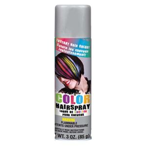 Amscan Silver Hairspray Hair Spray-3oz 1 Pc, 3 Ounce (Pack of 1)