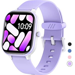HENGTO Fitness Tracker Watch for Kids, IP68 Waterproof Kids Smart Watch with 1.4″ DIY Watch Face 19 Sport Modes, Pedometers, Heart Rate, Sleep Monitor, Great Gift for Boys Girls Teens 6-16 (Purple)