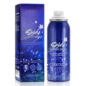Shiny Body Glitter Spray,Holographic Shimmer Glitter Spray for Hair and Body,Waterproof Long Lasting Hair Glitter Spray,Face Body Glitter Hairspray Party Rave Festival Accessories