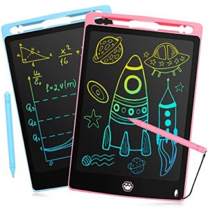 2 Pack LCD Writing Tablet, Electronic Drawing Writing Board, Erasable Drawing Doodle Pad, Toy for Kids Adults Learning & Education, 8.5IN(Blue+Pink)