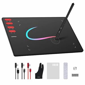 Graphics Drawing Tablet 8 x 6 Inch Active Area Computer Drawing Pad with Battery-Free Pen and 8 Express Keys Compatible for Windows/Android/Mac OS