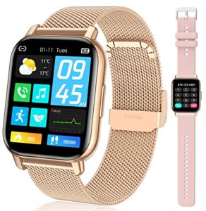 Smart Watch with Call Answer/Dial, 46mm Big Face Smartwatch for Android & iPhones Compatible, Fitness Tracker w/ Heart Rate, Sleep Monitor, Sp02, Blood Pressure, 23 Sport Mode Watches for Women Men
