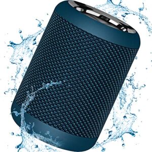 MAWODE T10 Portable Bluetooth Speakers, Lightweight IPX5 Waterproof Up to 8 Hours Playtime Fabric Mini Portable Wireless Shower Speaker Support Aux, TF Card Play(Blue)