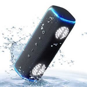 Speakers Bluetooth Wireless, Portable Bluetooth Speaker, IPX7 Waterproof, 25H Playtime, 20W Drum Sound Effects with Colorful Flashing Light, TWS, Bocina Bluetooth for Shower/Boating/Beach/Pool/Travel