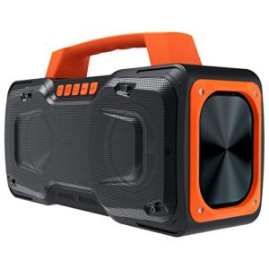 BUGANI Bluetooth Speaker, 50W Super Power Portable Bluetooth Speakers Waterproof IPX7, Support 30H Playtime, Fast Charging, Microphone Input, Suitable for Party, Travel, Singing, Orange