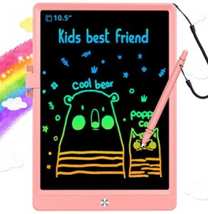 LCD Writing Tablet Doodle Board,10.5 inch Colorful Drawing Pad,Electronic Drawing Tablet, Drawing Pads,Travel Gifts for Kids Ages 3 4 5 6 7 8 Year Old Girls Boys (Pink)