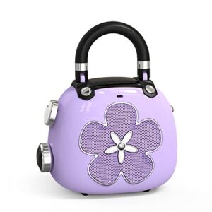 DOSS Candy Cute Bluetooth Speaker, Mini Portable Speaker with Mighty Sound, Retro Stylish Design, Adorable Speaker for Room, Desk Decoration, Ideal Gift for Kids, Girls, Women-Purple