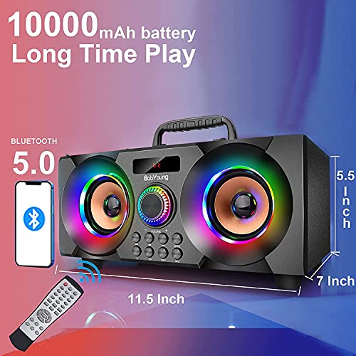 60W Portable Bluetooth Speaker with Subwoofer Heavy Bass, Wireless Speakers Bluetooth 5.0, Support FM Radio, MP3 Player, EQ,LED Colorful Lights, Loud Outdoor Stereo Speaker for Home, Party, Travel | The Storepaperoomates Retail Market - Fast Affordable Shopping
