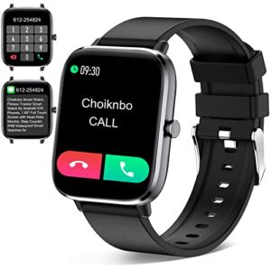 Choiknbo Smart Watch, Smart Fitness Tracker Watches Android iOS Phones Compatible, IP67 Waterproof with Bluetooth Answer/Make Call/Text Message/Sleep/Heart Rate/Blood Oxygen Smartwatch for Men Women