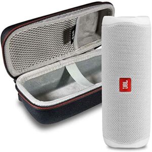 JBL FLIP 5 Portable Speaker IPX7 Waterproof On-The-Go Bundle with WRP Deluxe Hardshell Case (White)