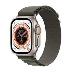 Apple Watch Ultra [GPS + Cellular 49mm] Smart Watch w/Rugged Titanium Case & Green Alpine Loop Medium. Fitness Tracker, Precision GPS, Action Button, Extra-Long Battery Life, Brighter Retina Display