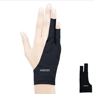 Wacom Drawing Glove, Two-Finger Artist Glove for Drawing Tablet Pen Display, 90% Recycled Material, eco-Friendly, one-Size (1 Pack)