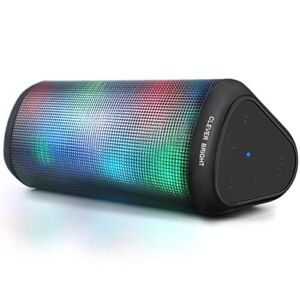 CLEVER BRIGHT Portable Wireless Bluetooth Speakers 7 LED Lights Patterns Wireless Speaker V5.0 Hi-Fi Bass Powerful Sound Built-in Microphone, HandsFree, Audio-Auxiliary,Best Gifts for Christmas etc
