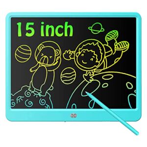 Deecam LCD Writing Tablet 15 Inch Colorful Screen Drawing Board, Electronic Graphics Tablet Doodle and Scribbler Boards Bluey Toys for Kids Teen Boy Girl Adult Christmas Birthday Gifts Ideas