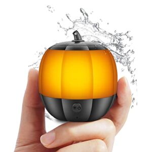 LFS Portable Bluetooth Speakers with Lights Mini Wireless Speaker, 7 Color Lights, 12H Playtime, TWS Pairing, IPX5 Waterproof, Night Light Small Speaker for Home, Outdoor, Christmas, Thanksgiving