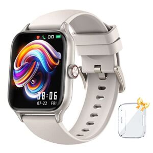 Smart Watch (Receive & Dial), Newest 1.85″ TFT HD Display, Smart Watch for Android Phones with Pedometer, Heart Rate, AI Voice Control, Female Physiological Monitoring, Message Notification, Women Men