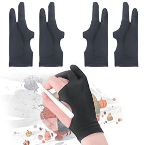 [Palm Rejection] Artist Drawing Glove 4 Pack iPad Gloves for Touch Screen PC Graphics Tablet Left and Right Hand 3 Layers Padding Digital Art Stylus Glove