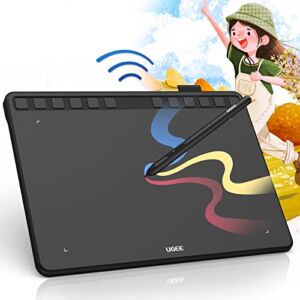 Wireless Graphics Drawing Tablet, UGEE S1060W Digital Drawing Pad with 12 Hot Keys, 10×6.3 inch Pen Tablet with 8192 Levels Battery-Free Stylus Support for Android Phone & Windows/Mac OS/Chrome OS