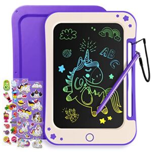 TEKFUN LCD Writing Tablet for Kids, Personalize Your Own Doodle Board, 8.5inch Colorful Drawing Board DIY Unique Drawing Pad, Travel Toys Birthday Gifts for 2-8 Year Old Girls (Purple)