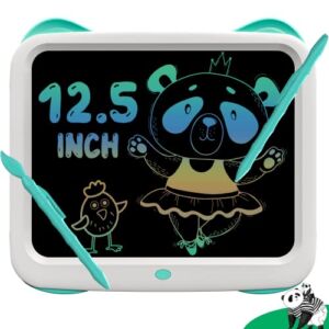 LCD Writing Tablet for Kids, 12.5″ Panda Colorful Doodle Board Drawing Tablet with Lock Key, Erasable Writing Tablet with Two Slots, Learning Gift Creative Toy for 3-10 Year Old Girls Boys Toddlers