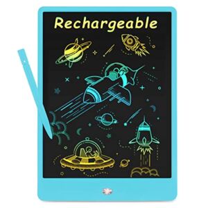 Rechargeable LCD Writing Tablet for Kids, 10 Inch Colorful Doodle Board, Erasable Drawing Tablet Drawing Pad, Kids Educational Birthday Toys Gifts for 3 4 5 6 7 8-Year-Old Boys, Girls Toddlers (Blue)