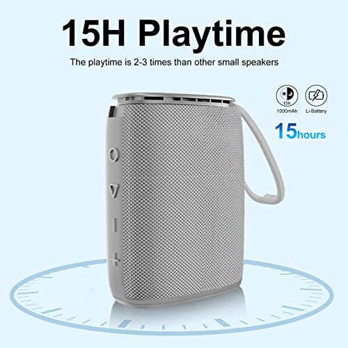 Bluetooth Speakers, Hadisala H3 Portable Wireless Speaker Bluetooth 5.0 with Rich Bass HD Stereo Sound 15H Playtime USB-C Charge, Waterproof Speaker TWS Pairing for Home, Outdoors, Travel-Gery | The Storepaperoomates Retail Market - Fast Affordable Shopping